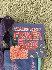 Trader Joe’s Flower Shop Brand New Reusable Poly Bag 6 gal Floral Purple/Blue