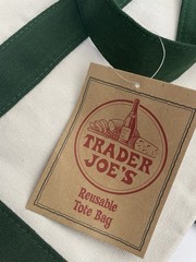 Bundle of 2 Trader Joe’s Canvas Tote Grocery Bag Green Holiday Christmas