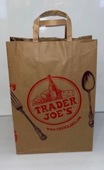 22 TRADER JOE’S BROWN PAPER GROCERY SHOPPING BAGS Size 20″ inch handles reusable