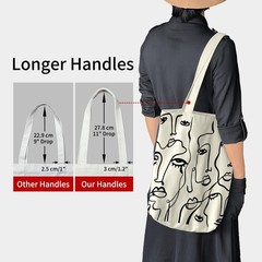 Canvas Tote Bag for Women, Aesthetic Tote Bag with Zipper Poet