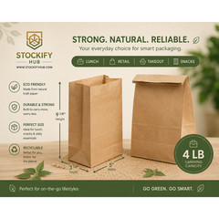 Brown Kraft Bag – 4 lb. – 500 Pcs/Bag