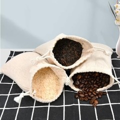 50pcs Double Canvas Drawstring Cotton Pouch Bags – Reusable Muslin Gift Sachets
