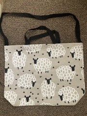 Large canvas sheep tote bag. Great project bag! Tote! Adorable, Canvas! Beige