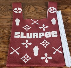 Rare 7-11 Slurpee Knit Bag Advertisement Promo 7 Eleven Reusable Shopping Tote
