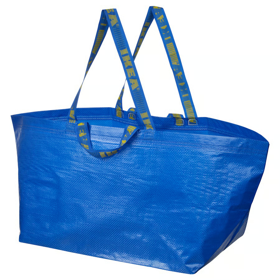Lot of 3 IKEA Frakta Reusable Blue Laundry Travel Large Storage Bag