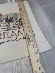 NWT Ivory Ella Cloth Big Dreams Open Mind Wild Heart Elephant Graphic Tote Bag