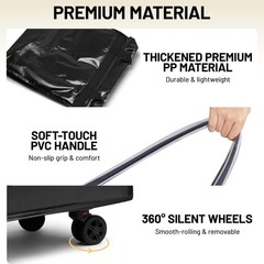 (Medium) Reusable Grocery Bag on Wheels with Upgraded Wrinkle-Resistant Fabri…