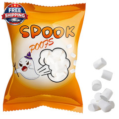 24 Pack Halloween Mini Marshmallows – Spook Poof – Indvidually Wrapped Vanilla F