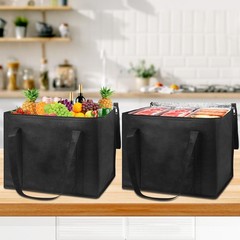 VZZNN Set of 10 XL-Large Insulated Reusable Grocery Bags with Zipper and Hand…