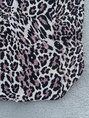 Large Canvas Reusable Tote Bag, 100% Cotton, Leopard Print NWT