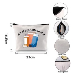 VAMSII Asthma Fighter Gift 9.25 x 6.69 inches, Inhaler Zipper Bag
