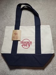 Trader Joe’s Mini Canvas Tote Bag Dark Blue NWT