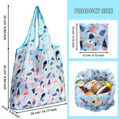 18 Pieces Foldable Reusable Shopping Bags Machine Washable Grocery Bags Water…