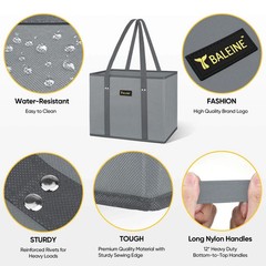 3 Pack Reusable Grocery Bags, Foldable Shopping Bags with Strong Handles