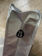 Lululemon – RARE Metallic Silver “THIS IS YOGA” Small Shopping Tote Bag – Flaw