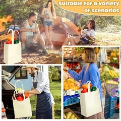 50 Pcs Reusable Tote Bag Bulk 8 x 4 x 10 Inch Non Woven Shopping Bag with Han…