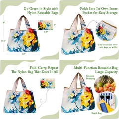 Wrapables Large Foldable Oil Painting Nylon Reusable Grocery Bag