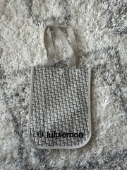 Lululemon Reusable Shopping Bag Foldable Gray White Geometric Plastic Modern