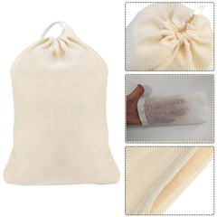 Tayfremn 100Pcs Cotton Drawstring Bags, 1 count (Pack of 100), Natural Color