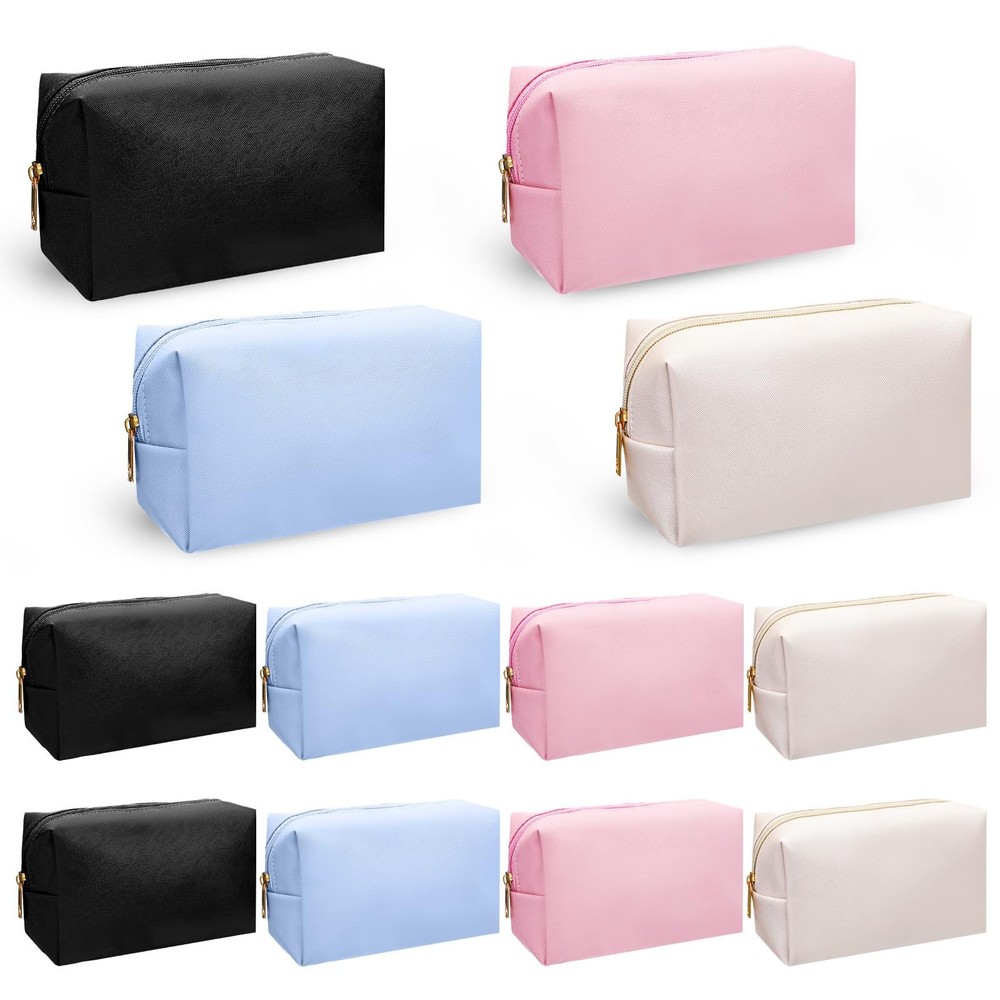 Limbeuuu 12 Pcs Preppy Makeup Bag PU 6.7 x 2.8 x 4.1 inches, Mixed Colors