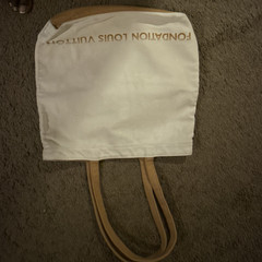 Fondation Louis Vuitton Reusable Cotton Tote Bag White/Beige Small 14×16