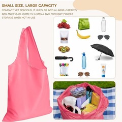 2 Pack Waterproof Foldable Shopping Bag Reusable Grocery Tote Bag