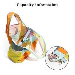 Large Capacity Color Block Tote Bag – Waterproof Foldable Eco-Friendly Handbag