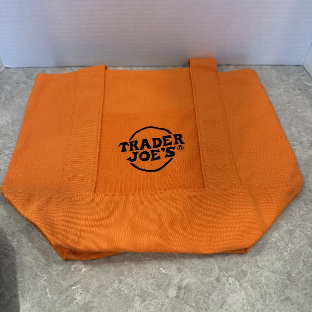 Trader Joe’s Orange, Purple (PICK YOUR COLOR) Mini Canvas Tote Bag NWT Ea.