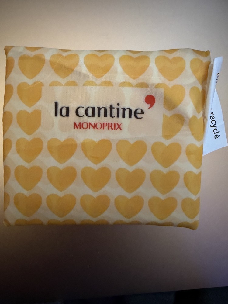 Monoprix reusable shopping bag-brand new. La cantine yellow hearts