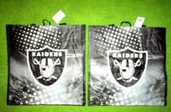 Lot Of 2 NFL Las Vegas Raiders Football Reusable Shopping Bag Totes 14″x13″x7.5″