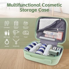 Yoanlayr Portable Makeup Case 14inch Cosmetic Travel Toiletry Hand GREEN