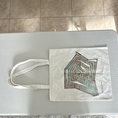 Google Canvas Reusable Shopping Bags Medium Beige Foldable Set of 2 16x14in