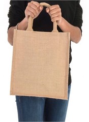 Earth-Friendly Elegance Customizable Cotton Padded Handle Jute Shopping Bag