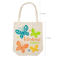 15″ x 17″ Large Butterfly Kindness Matters Canvas Tote Bags – 6 Pc