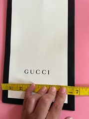 Gucci Paper Reusable Shopping Bag Rope Handle White Black 11″ x 6.5 ” x 4.3″