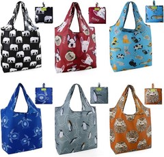 Heavy Duty Bulk Large Reusable Grocery Bags 6 Pack Foldable Sturdy Recycled