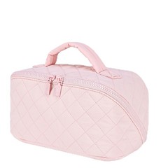 Travel Makeup Bag for Women, 2Pcs Large Capacity 180 Lay-Flat Toiletry Pink