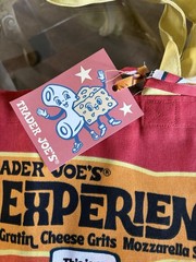 Trader Joe’s Cheese Experience Foldable Canvas Reusable Shopping Bag Yellow Red