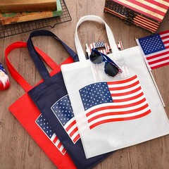 36 Pcs Patriotic Tote Bag Reusable American Flag Gift Bags for 4th of July In…