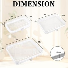 2 Pcs Clear Hard Shell Zipper Case, Portable 4in*1PCS,8in *1PCS, Transparent