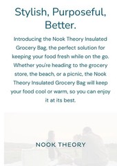 Nook Theory Reusable Grocery Insulated Hot/cold Bag-forest, New In Package