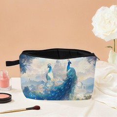MoCaliduccious Peacock Print Women Makeup Bag Travel Cosmetic hzw0261