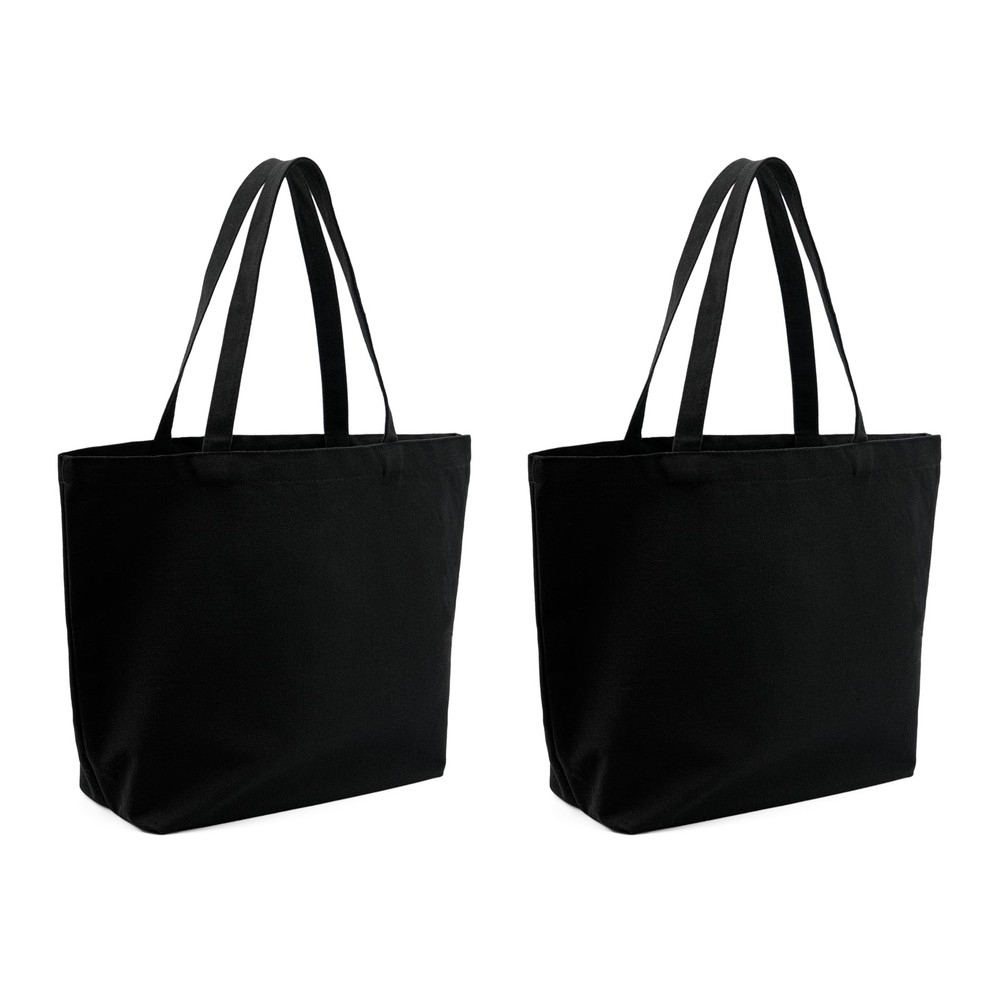 Blank Canvas Cotton Tote Bags, 2 Pcs Plain Reusable Grocery Shopping Cloth Ba…