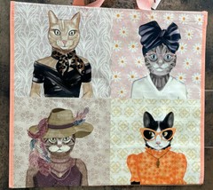 NEW T J Maxx Shopping Tote Bag Dresses Up Cats Cat Portrait Reusable TJMaxx