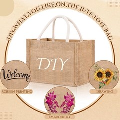 24 Pcs Burlap Tote Bag Mini Jute Reusable Waterproof Bag with Handles Small B…