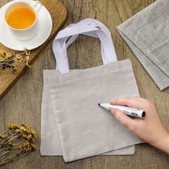50 Pcs Mini Canvas Tote Bags Bulk 10 x 10 Inch DIY Small Blank Tote Bag Reusa…