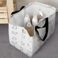 NEW IKEA Limited Edition 2024 White Ghost Tote Bag with Black Strap Handles