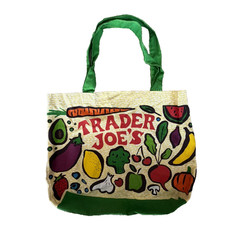 Trader Joe’s Canvas Tote Bag Reusable Grocery Shopping Fruit Vegetable Print