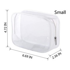6 Pack Clear Toiletry Carry Pouch with Zipper Small and Large bags, White