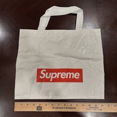 Authentic Supreme Reusable Shopping Bag White Red Box Logo Woven Tote BOGO Large